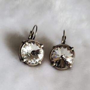 Vtg./Antique Myka  Clear Crystal Earrings
